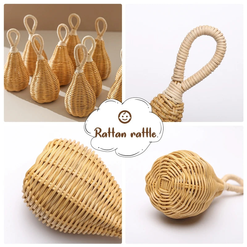 Handmade Rattan Rattles - Sensory Toys for Little Explorers