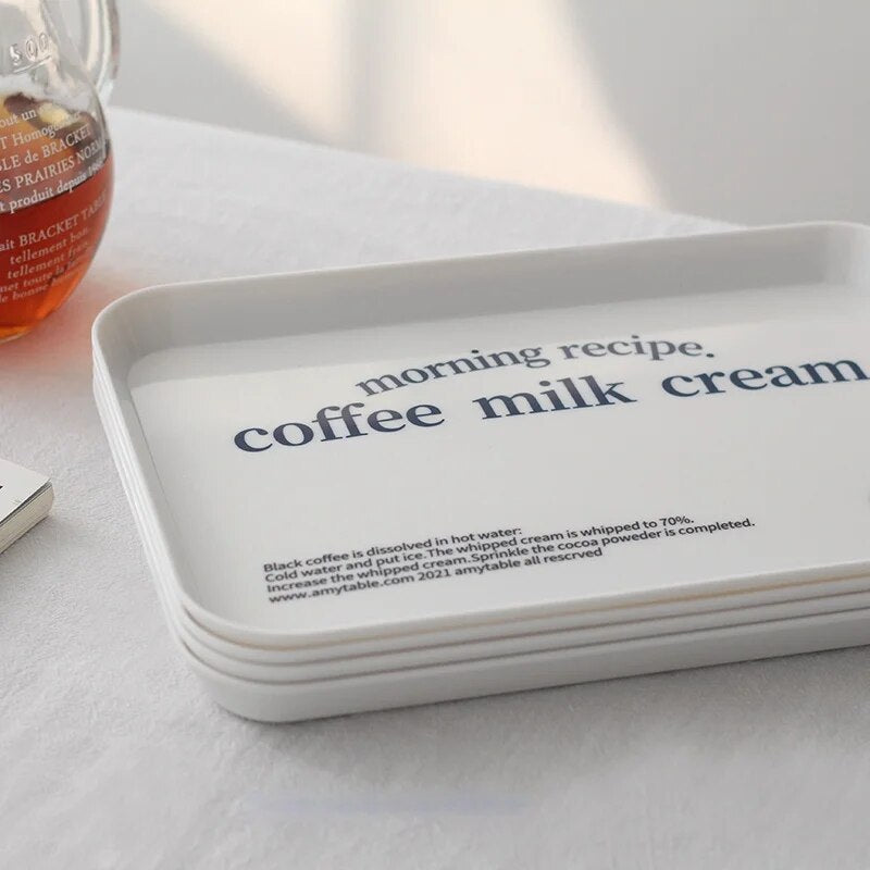 Elegant Letter-Printed Melamine Breakfast Tray