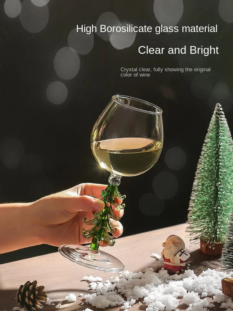 Elegant Christmas Tree Goblet Set: Toast to Festive Nights