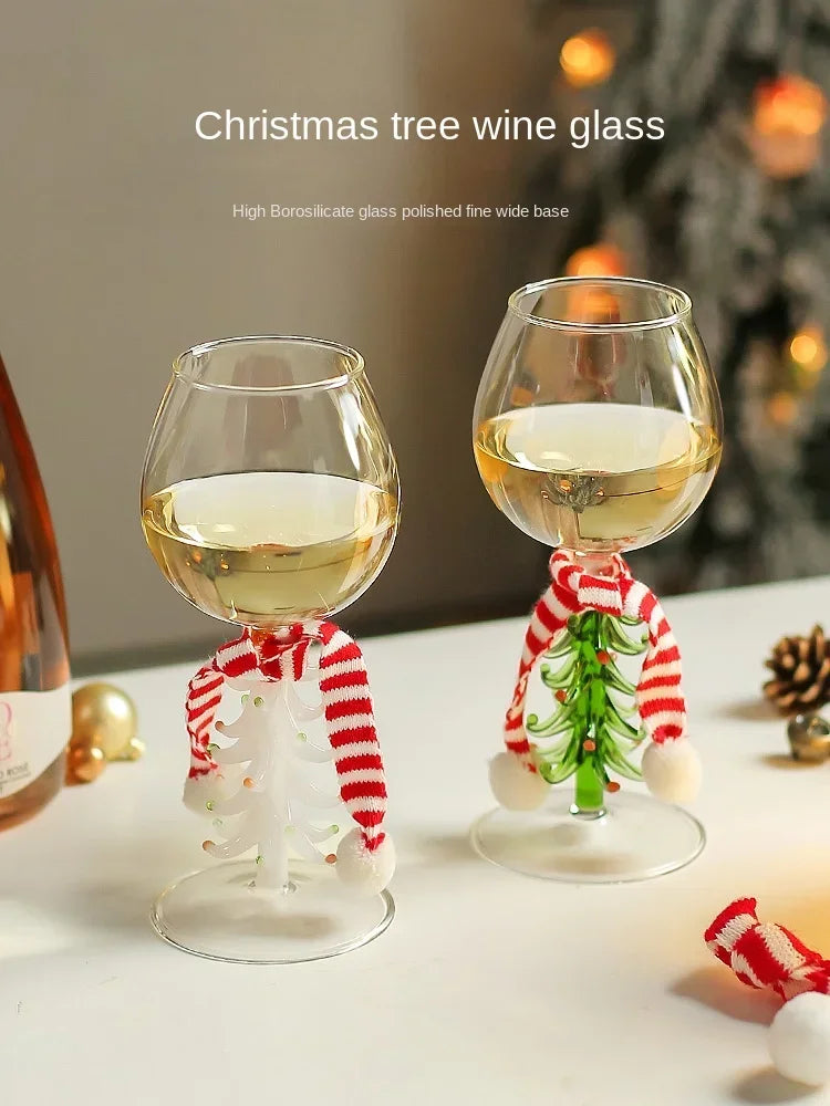 Elegant Christmas Tree Goblet Set: Toast to Festive Nights