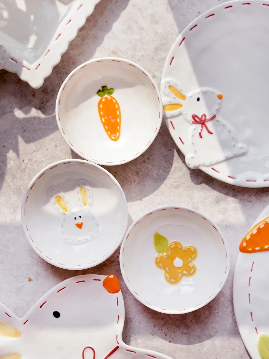 Whimsical Rabbit Delights Ceramic Tableware Set