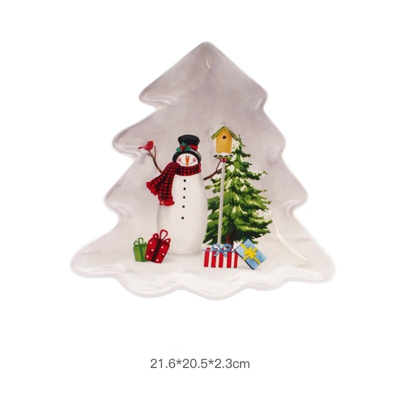 Festive Snowman Delight Ceramic Tableware Set