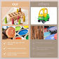 Colorful Wooden Drawstring Trolley Toy - Beech Car