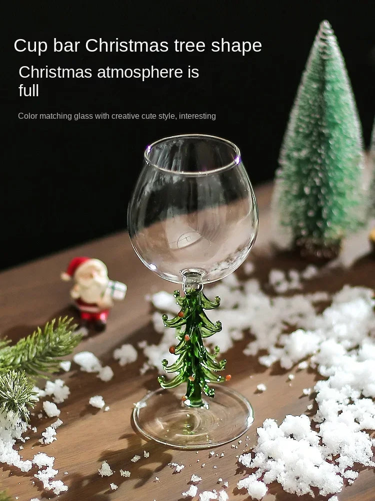 Elegant Christmas Tree Goblet Set: Toast to Festive Nights