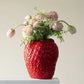 Cartoon Strawberry Ceramic Vase - Whimsical Home Decor