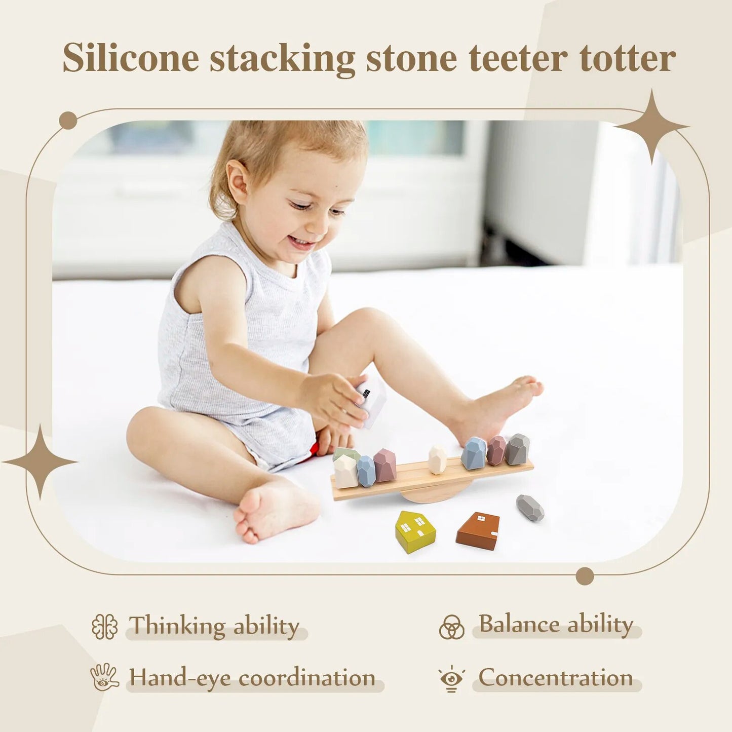 Wooden Montessori Balance Building Blocks Toy