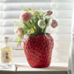 Cartoon Strawberry Ceramic Vase - Whimsical Home Decor