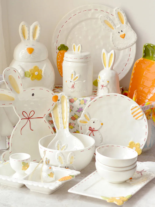 Whimsical Rabbit Delights Ceramic Tableware Set