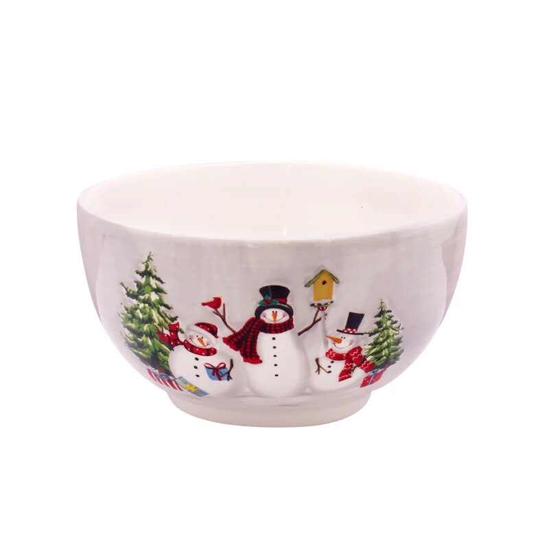 Festive Snowman Delight Ceramic Tableware Set